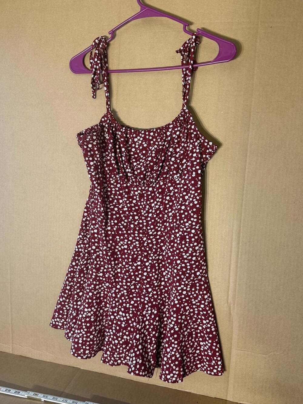 Red Floral Spaghetti Strap Dress